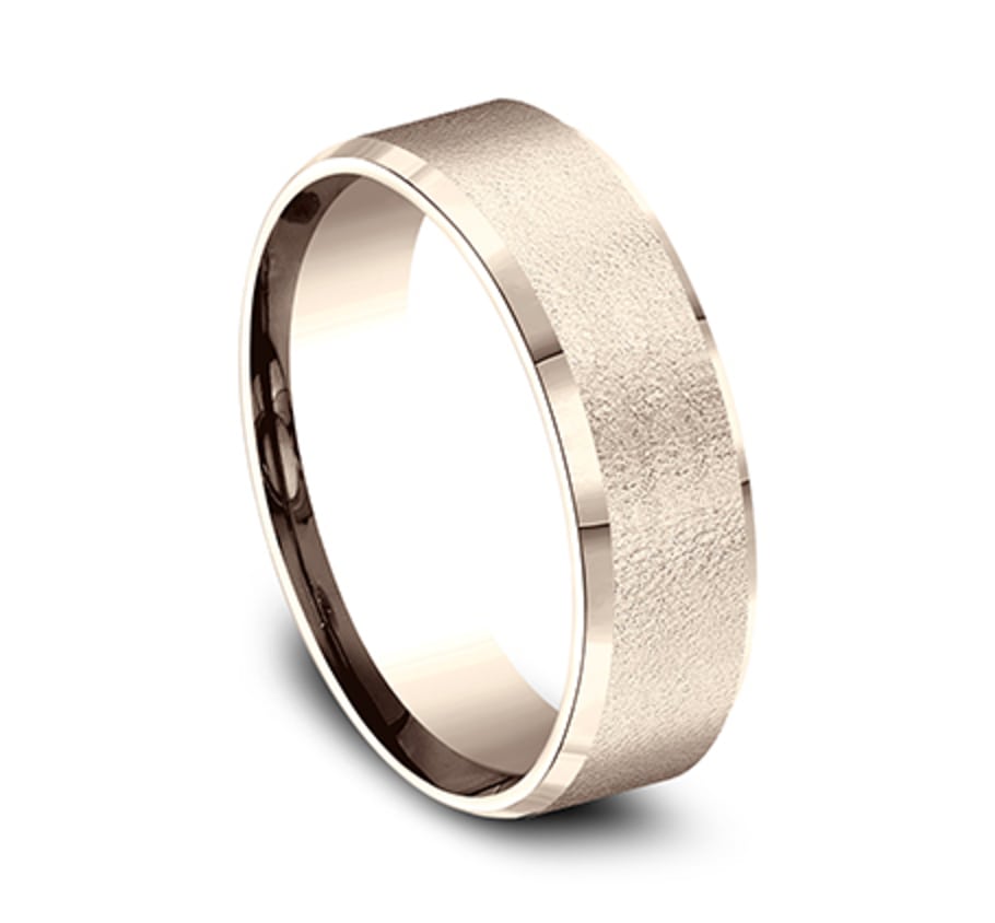 Benchmark CF67333R Rose 14k 7mm Men's Wedding Band Ring