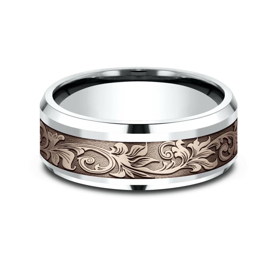 Benchmark CF838391 Multi Color 14k 8mm Men's Wedding Band Ring