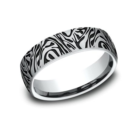 Benchmark CFBP8465390W White 14k 6.5mm Men's Wedding Band Ring