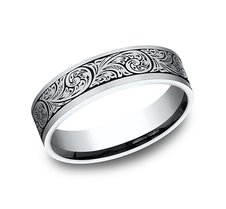Benchmark CFBP846615W White 14k 6mm Men's Wedding Band Ring
