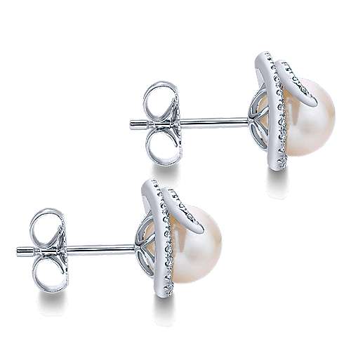 Gabriel & Co. 14K WGold Pearl 0.31ct Diamond Earring EG12597W45PL