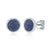 Gabriel & Co. 925 Sterling Silver Hammered Round Sapphire Pave Stud Earrings EG13000SVJSB