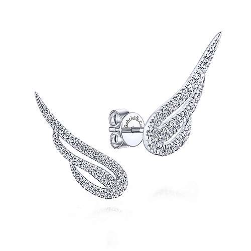 Gabriel & Co. 14k White Gold Angel Wing 0.44ct Diamond Stud Earrings EG13400W45JJ