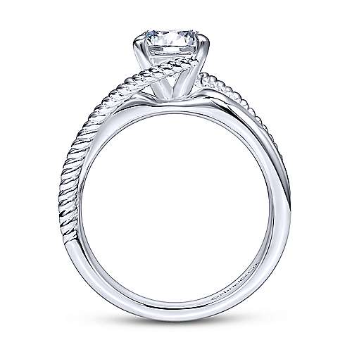 Gabriel & Co 14K White Gold Round Bypass Diamond Engagement Ring ER10201W4JJJ