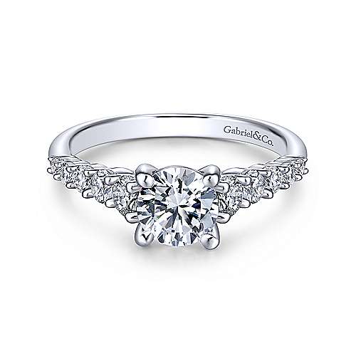 Gabriel & Co 14K White Gold Round Diamond Engagement Ring  ER11755R3W44JJ