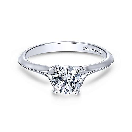 Gabriel & Co 14K White Gold Round Diamond Engagement Ring  ER11832R3W4JJJ
