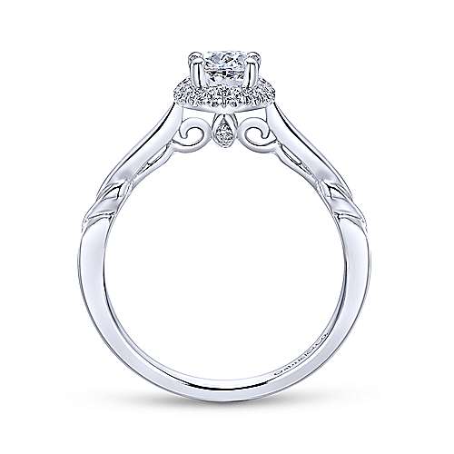 Gabriel & Co 14K White Gold Oval Diamond Halo Engagement Ring ER12217O2W44JJ