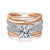 Gabriel & Co 14K White Rose Gold Free Form Round Diamond Engagement Ring ER12356R6T44JJ