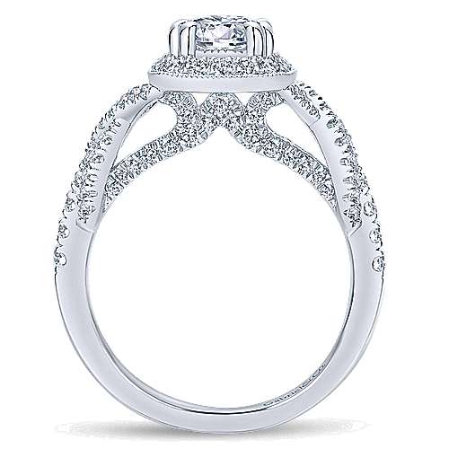 Gabriel & Co 14K White Gold Round Diamond Halo Engagement Ring ER12621R4W44JJ