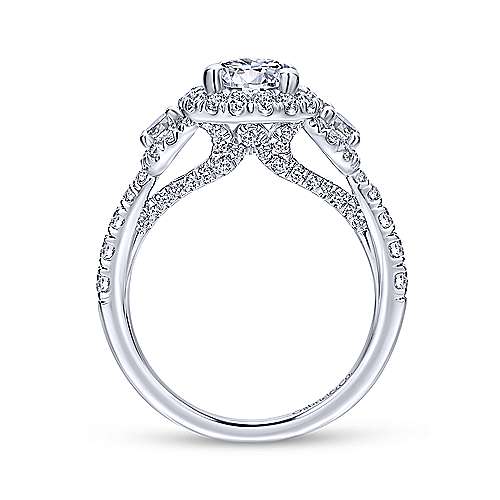 Gabriel & Co 14K White Gold Round Diamond Engagement Ring  ER12770R4W44JJ