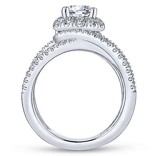 Gabriel & Co 14K White Gold Round Diamond Halo Engagement Ring ER13842R4W44JJ