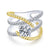 Gabriel & Co 14K WhiteYellow Gold Free Form Round Diamond Engagement Ring ER14052R4M44JJ