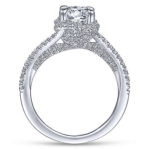 Gabriel & Co 14K White Gold Round Diamond Engagement Ring ER14415R4W44JJ