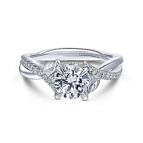 Gabriel & Co 14K White Gold Round Diamond Engagement Ring ER14448R4W44JJ