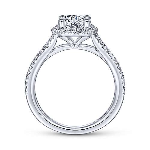 Gabriel & Co 14K White Gold Round Diamond Halo Engagement Ring ER14454R4W44JJ