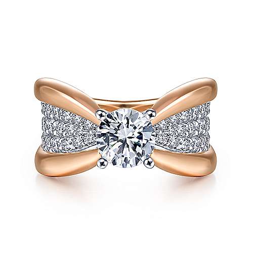 Gabriel & Co 14K White Rose Gold Round Diamond Engagement Ring  ER14612R4T44JJ