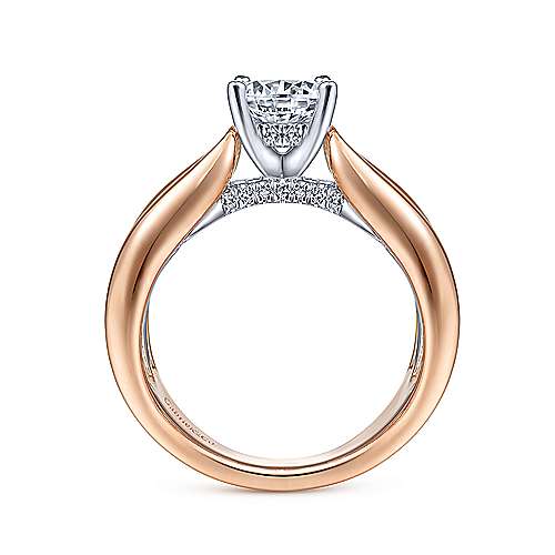 Gabriel & Co 14K White Rose Gold Round Diamond Engagement Ring  ER14612R4T44JJ