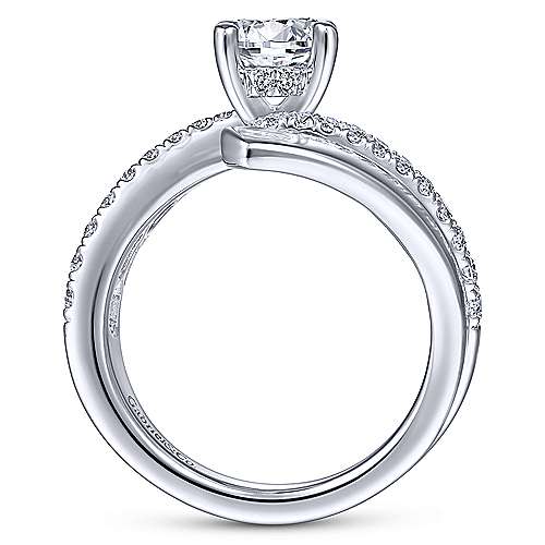 Gabriel & Co 14K White Gold Round Bypass Diamond Engagement Ring ER14613R4W44JJ