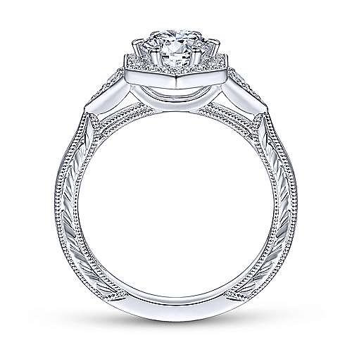 Gabriel & Co 14K White Gold Round Diamond Halo Engagement Ring ER14761R3W44JJ