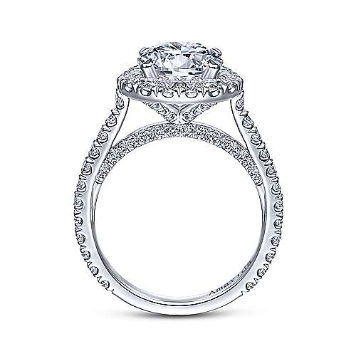 Gabriel & Co 18K White Gold Round Diamond Halo Engagement Ring ER14971R8W83JJ