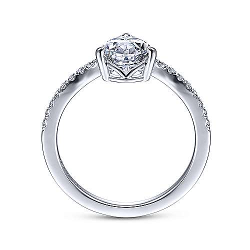 Gabriel & Co 14K White Gold Free Form Pear Shape Diamond Engagement Ring ER15086P4W44JJ