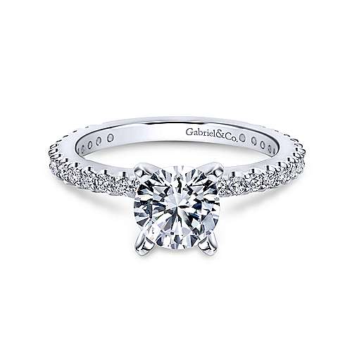 Gabriel & Co 14K White Gold Round Diamond Engagement Ring  ER4124W44JJ