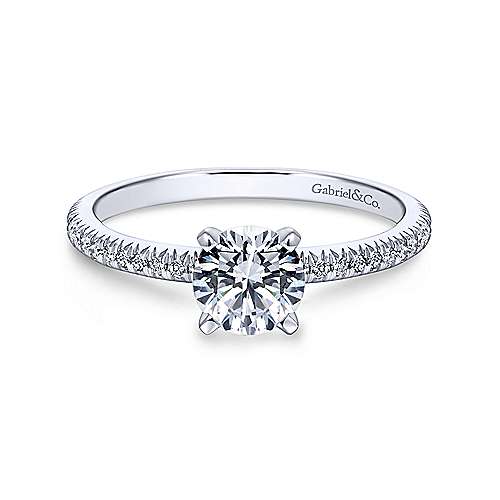 Gabriel & Co 14K White Gold Round Diamond Engagement Ring  ER4181W44JJ