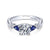 Gabriel & Co 14K White Gold Round Three Stone Sapphire and Diamond Engagement Ring  ER6002W44SA
