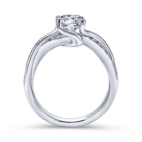 Gabriel & Co 14K White Gold Round Bypass Diamond Engagement Ring ER6360W44JJ