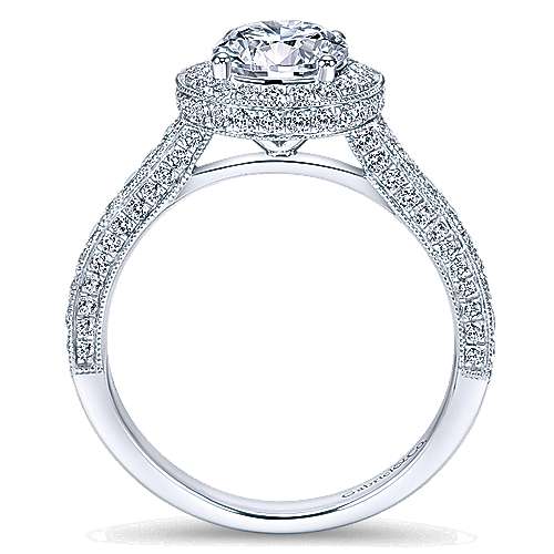 Gabriel & Co 14K White Gold Round Diamond Halo Engagement Ring ER7489W44JJ