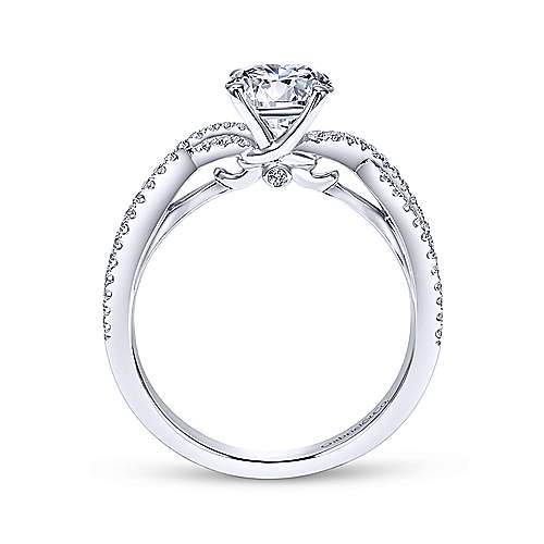 Gabriel & Co 14K White Gold Round Diamond Twisted Engagement Ring ER7546W44JJ