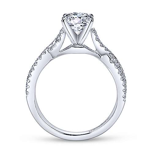 Gabriel & Co 14K White Gold Round Diamond Twisted Engagement Ring ER7805W44JJ