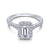 Gabriel & Co 14K White Gold Emerald Cut Diamond Halo Engagement Ring ER7840W44JJ