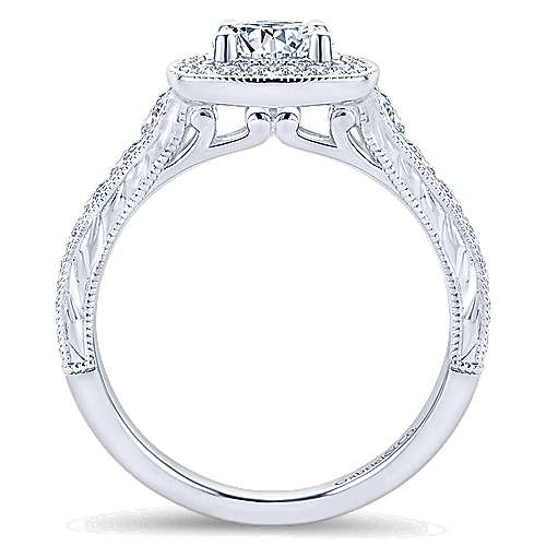 Gabriel & Co 14K White Gold Round Diamond Halo Engagement Ring ER8668W44JJ