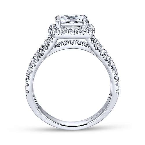 Gabriel & Co 14K White Gold Cushion Cut Diamond Halo Engagement Ring ER8903W44JJ
