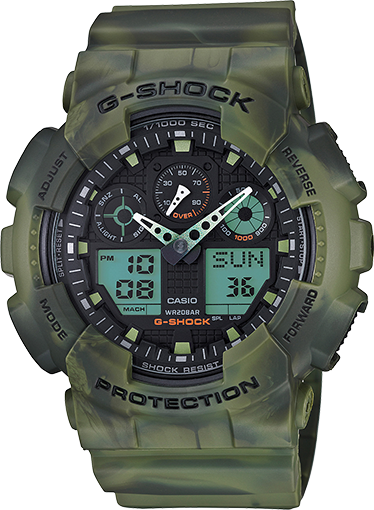 Casio Gshock GA100MM-3A Mens Camo Analog Digital Watch