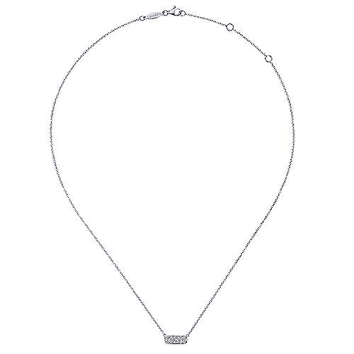 Gabriel & Co. 14K White Gold Rectangular Diamond Pendant Necklace NK4943W45JJ