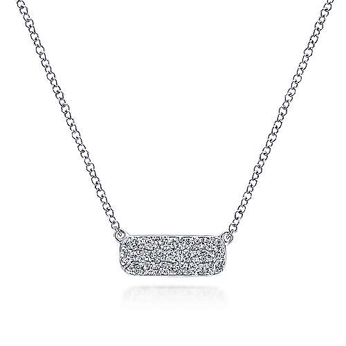 Gabriel & Co. 14K White Gold Rectangular Diamond Pendant Necklace NK4943W45JJ