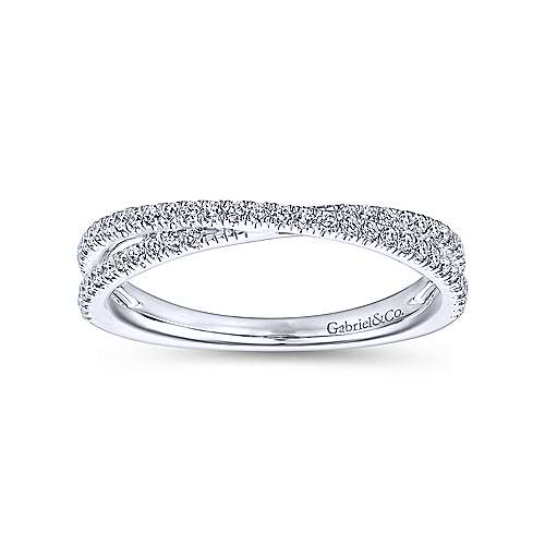 Gabriel & Co. 14K White Gold Criss Cross Diamond Stackable Ring LR51169W45JJ