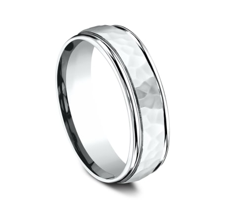 Benchmark RECF865591W White 14k 6.5mm Men's Wedding Band Ring