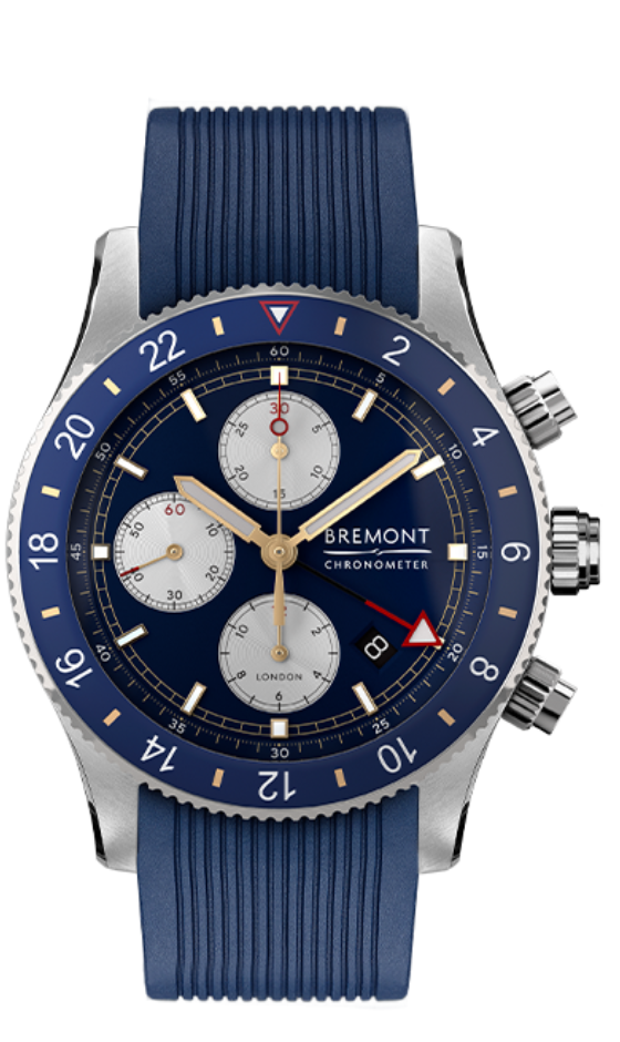 Bremont Supermarine Chronograph Blue Dial Automatic 43mm Blue Rubber Watch