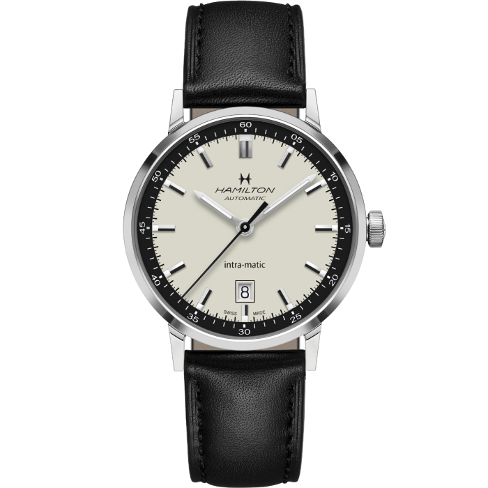 Hamilton H38425720 Intra-Matic Black Leather Automatic 40mm Watch
