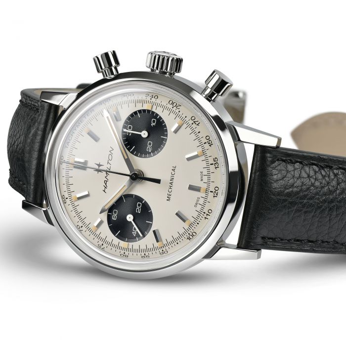 Hamilton H38429710 American Classic Intra-Matic Chronograph H Automatic Leather Strap Watch