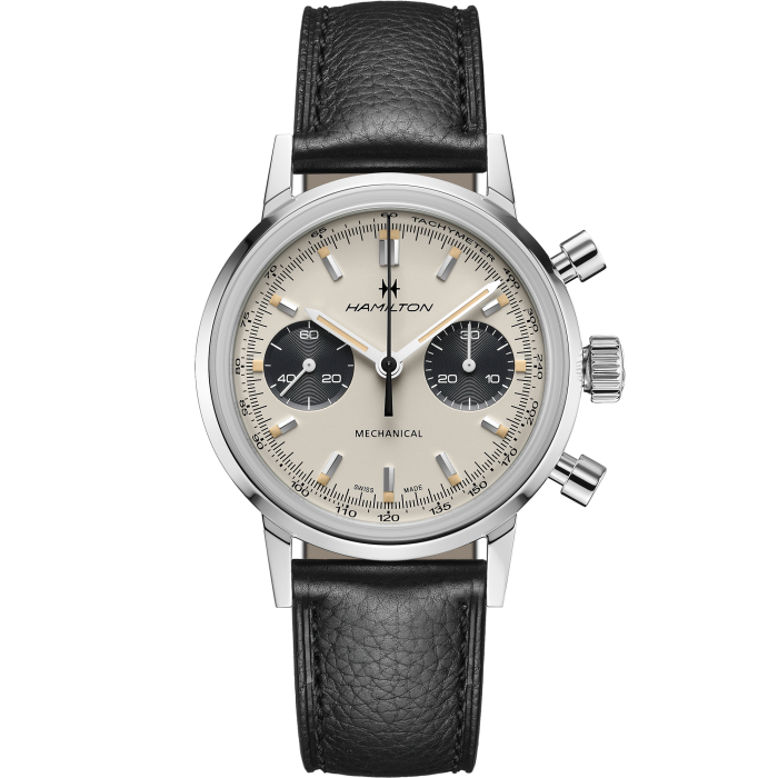 Hamilton H38429710 American Classic Intra-Matic Chronograph H Automatic Leather Strap Watch
