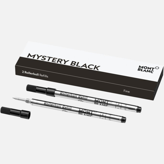 Montblanc MB105162 2 Rollerball (F) Mystery Black Pen Refill Ref. 105162
